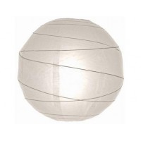 12" Paper Lantern White - Irregular Bamboo Style Ribbing